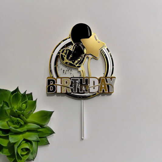 Happy Birthday Shaker Cake Topper